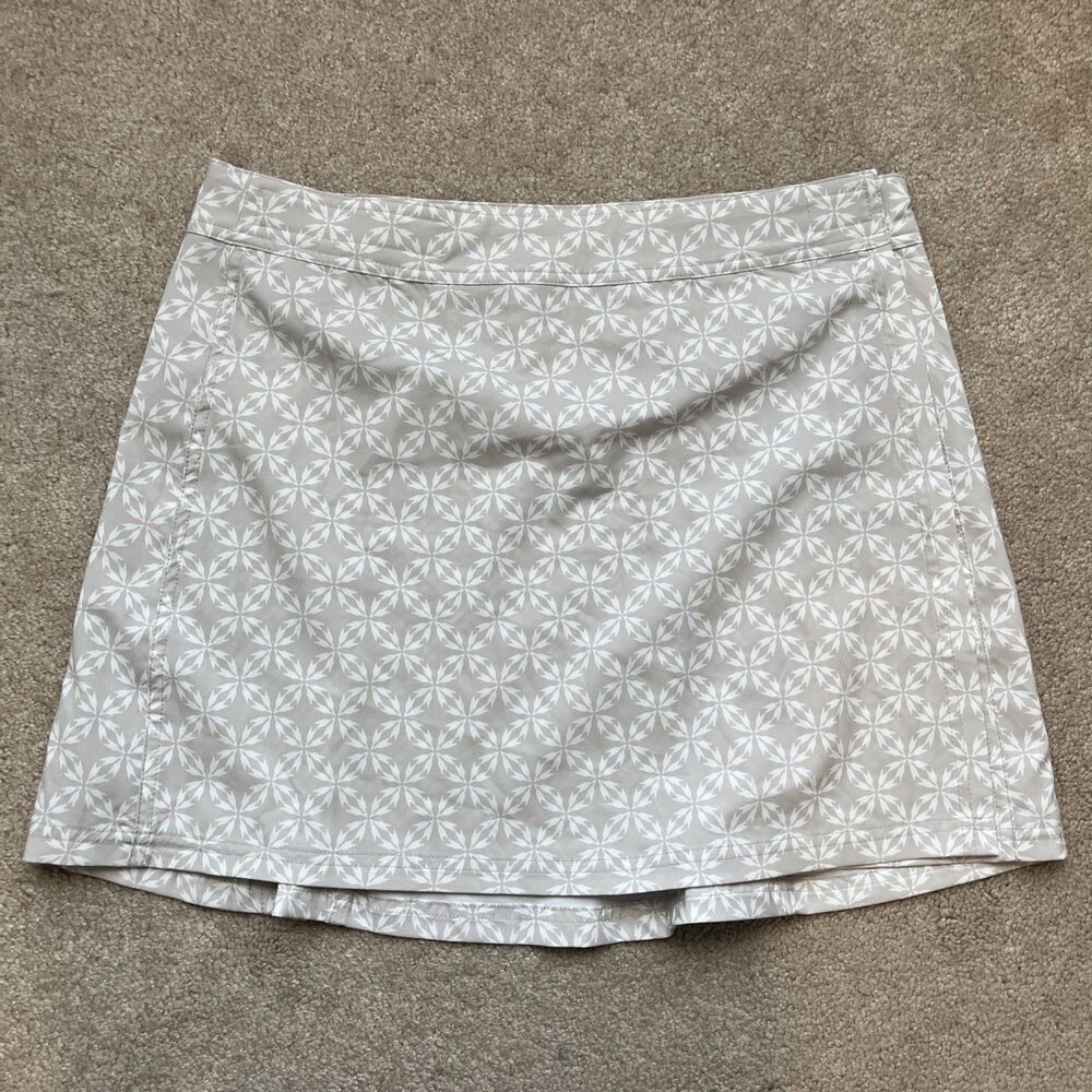 Ripskirt Hawaii Skirt Womens Medium Wrap Stretch Gray Geometric Vacation Beach